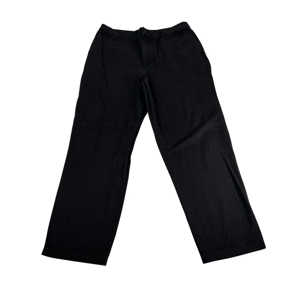 Lauren Ralph Lauren Black Cotton Straight Leg Chino Pants Womens 16